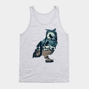 Owl night background illustration Tank Top